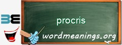 WordMeaning blackboard for procris